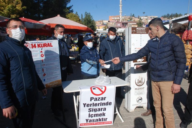 Midyat’ta Pazarlarda Koronavirüs önlemleri artırıldı