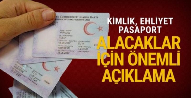 YENİ YILDA UYGULANACAK KİMLİK,EHLİYET VE PASAPORTLARIN YENİ FİYATLARI AÇIKLANDI