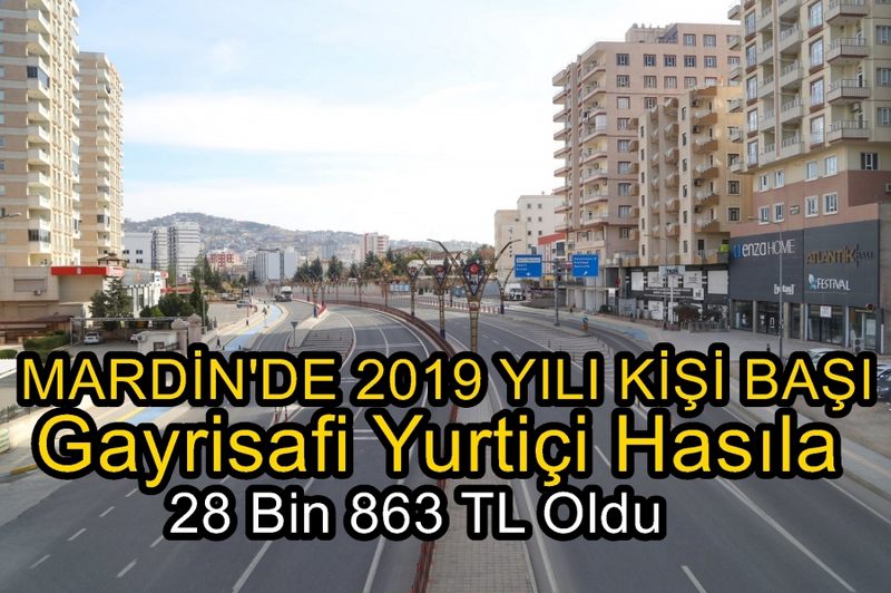 Mardin’de 2019 Yılı Kişi Başı Gayrisafi Yurtiçi Hasıla 28 Bin 863 TL Oldu