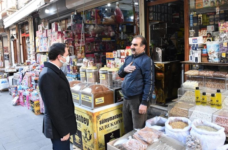 Nusaybin İlçe Kaymakamı  Ercan Kayabaşı, İlçe Merkezi Esnafını Ziyaret Etti.