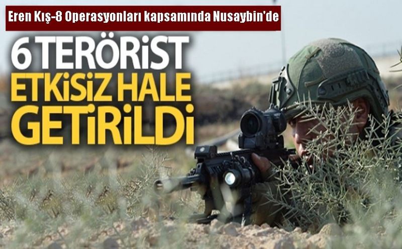 EREN KIŞ-8 OPERASYONU KAPSAMINDA NUSAYBİN İLÇESİNDE 6 TERÖRİST ETKİSİZ HALE GETİRİLDİ