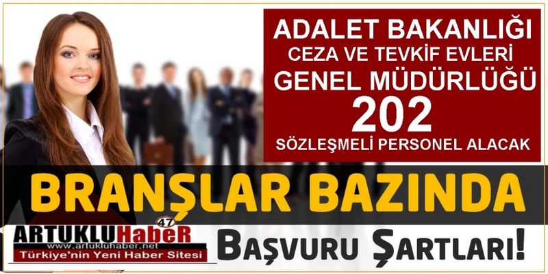 ADALET BAKANLIĞI CTE 202 SÖZLEŞMELİ PERSONEL ALIM İLANI YAYINLADI