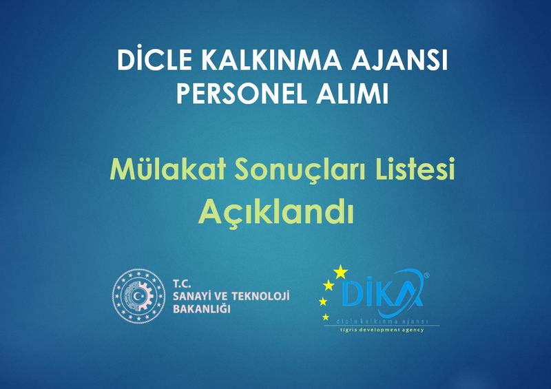 DİKA PERSONEL ALIMI MÜLAKAT SONUÇLARI AÇIKLANDI