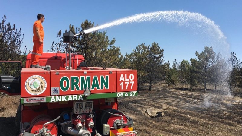 ATATÜRK ORMAN ÇİFTLİĞİNDE KORKUTAN YANGIN