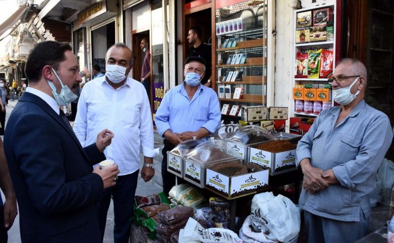 NUSAYBİN KAYMAKAMI BELEDİYE BAŞKAN VEKİLİ  ERCAN KAYABAŞI, ÇARŞI ESNAFINI ZİYARET ETTİ.