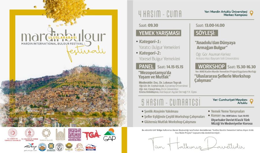 Mardin’de Uluslararası Bulgur Festivali Düzenleniyor