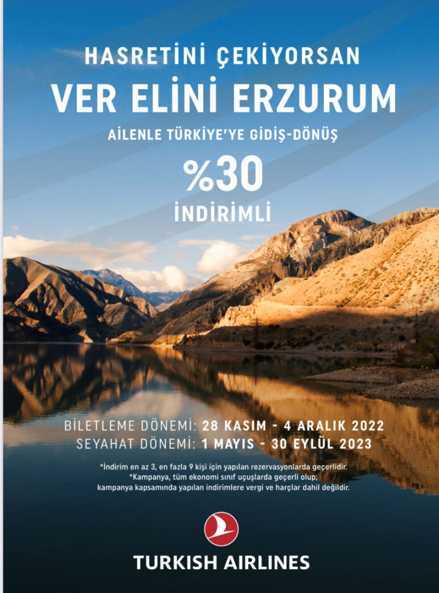 TÜRK HAVA YOLLARI’NDAN ‘VER ELİNİ MEMLEKET’, SİVAS VE ERZURUM HAMLESİ