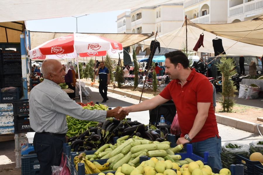 Nusaybin Kaymakamı ve  Belediye Başkan Vekili Ercan Kayabaşı, Pazar Yerinde Denetimlerde Bulundu.