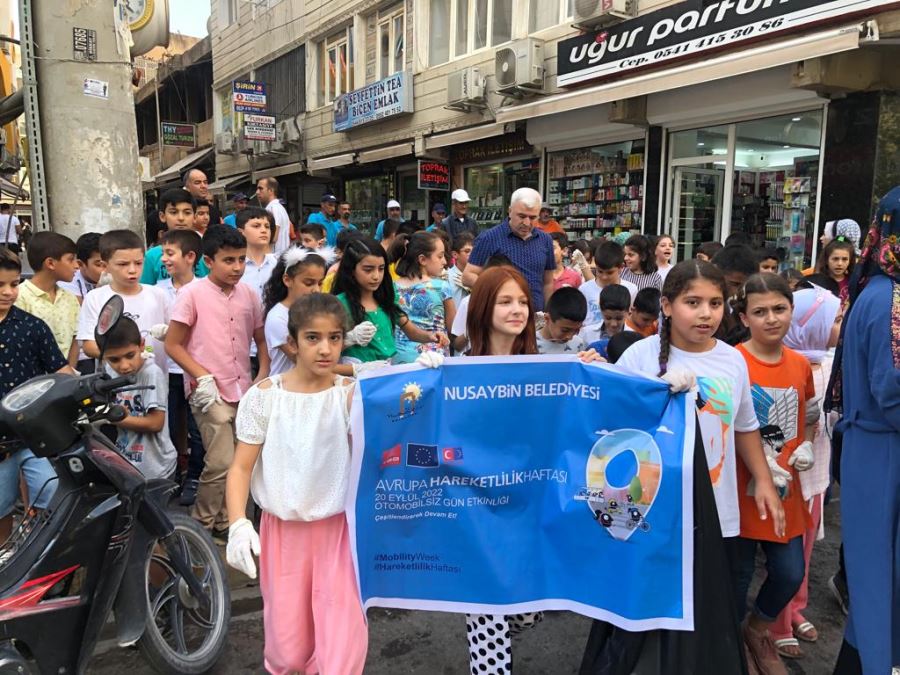 Nusaybin İlçesinde Avrupa Hareketlilik Haftası Kapsamında Otomobilsiz Gün Etkinliği Düzenlendi.