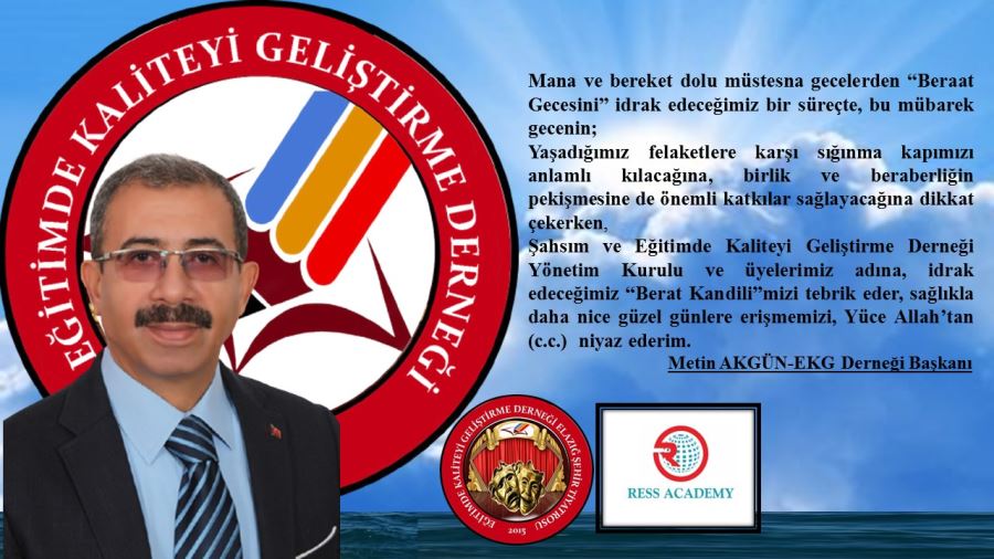 Başkan Akgün’ün, ‘Berat Kandili’ Mesajı.