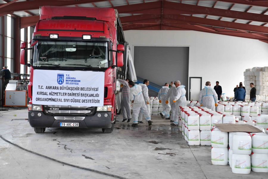 ANKARA BÜYÜKŞEHİR BELEDİYESİNDEN KAHRAMANMARAŞLI ÇİFTÇİLERE ‘SIVI GÜBRE’ DESTEĞİ