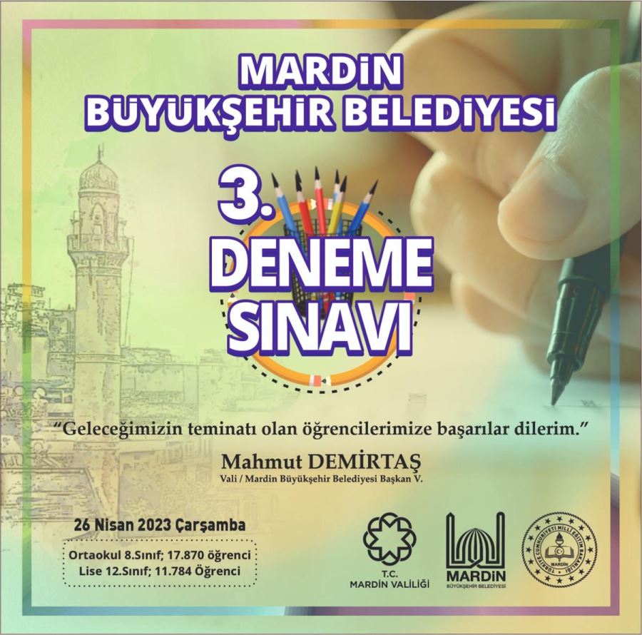 Mardin Büyükşehir Belediyesinden Ücretsiz 3. Deneme Sınavı