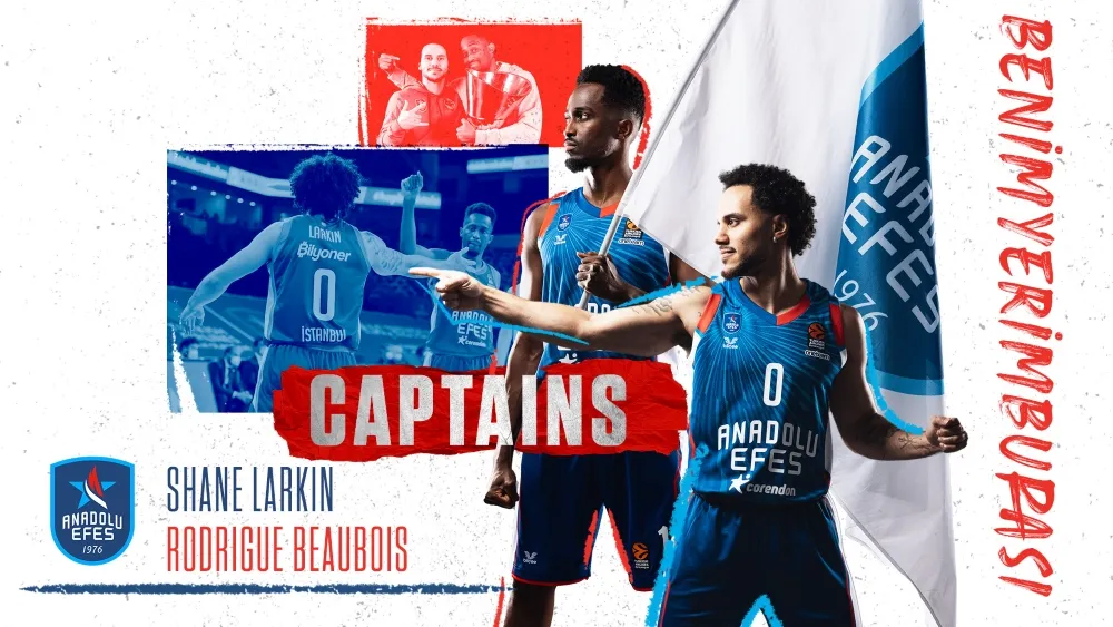 ANADOLU EFES’TE SHANE LARKIN KAPTAN,  RODRIGUE BEAUBOIS İSE İKİNCİ KAPTAN  OLDU