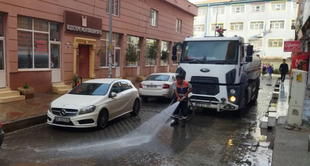 Kızıltepe İlçesinde Kentin önemli alanları yıkandı