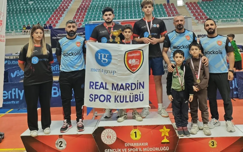  MASA TENİSİNDE MARDİN EKİBİNDEN  ÇİFTE ŞAMPİYONLUK