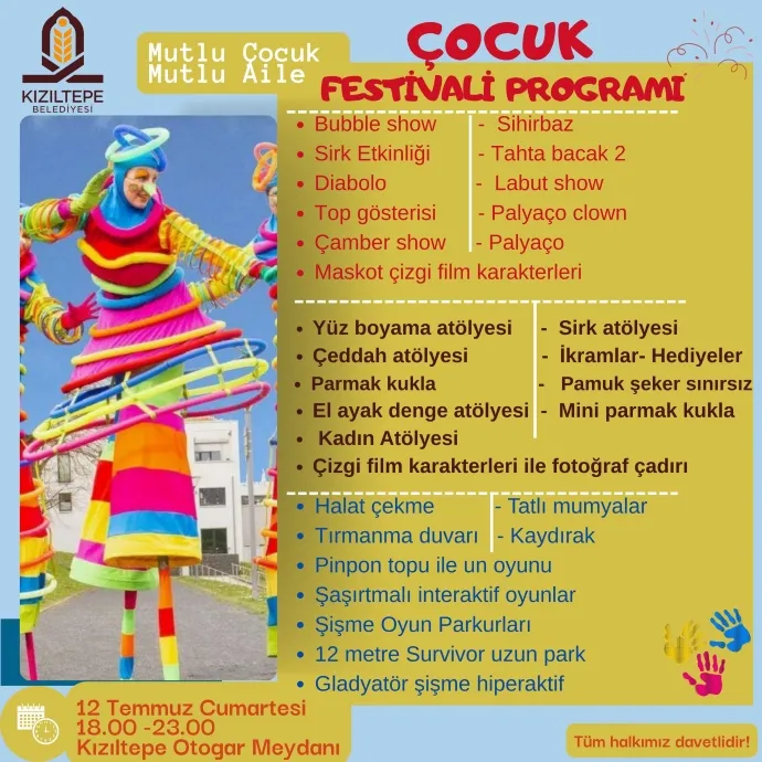 Kızıltepe’de Çocuklar İçin Festival Coşkusu