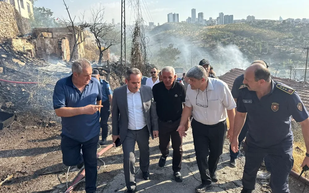 Başkan Şahin Yangın Bölgesinde İncelemelerde Bulundu